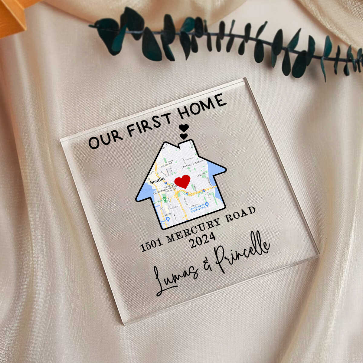 First Home Personalized Map Acrylic, Custom Housewarming Gift Ideas, New Home Gift, Housewarming Gifts For Friends