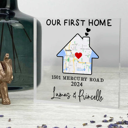 First Home Personalized Map Acrylic, Custom Housewarming Gift Ideas, New Home Gift, Housewarming Gifts For Friends