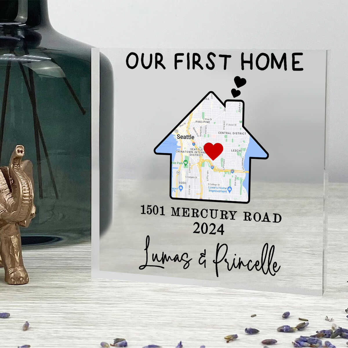 First Home Personalized Map Acrylic, Custom Housewarming Gift Ideas, New Home Gift, Housewarming Gifts For Friends
