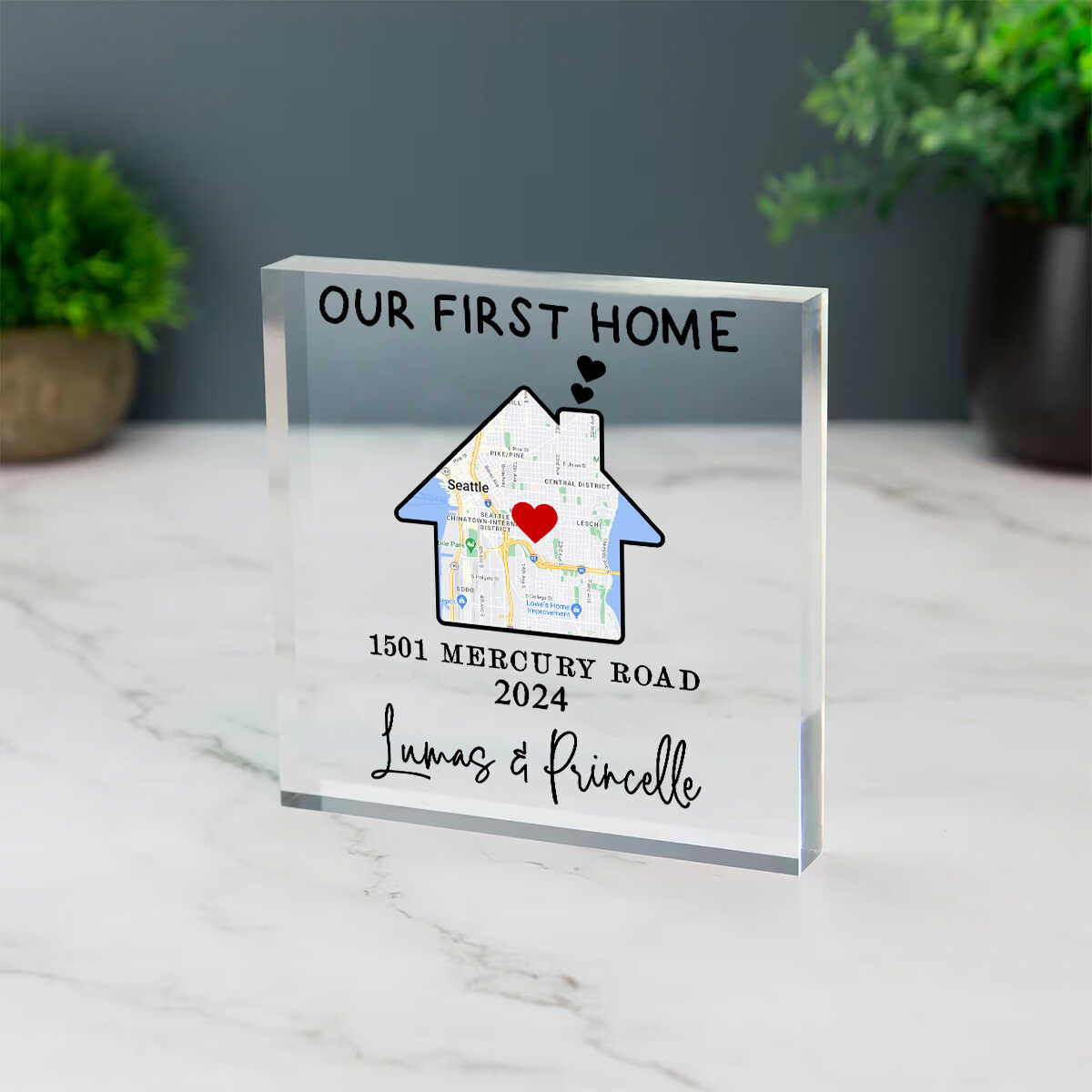 First Home Personalized Map Acrylic, Custom Housewarming Gift Ideas, New Home Gift, Housewarming Gifts For Friends