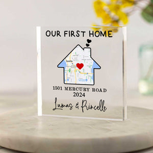 First Home Personalized Map Acrylic, Custom Housewarming Gift Ideas, New Home Gift, Housewarming Gifts For Friends