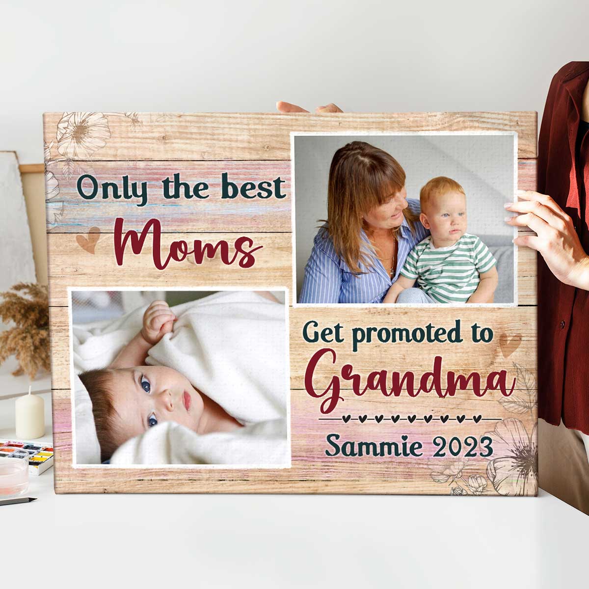 First Mother’s Day As Grandma Photo Print, Mother’s Day Gift For First Time Grandma, Personalised 1st Time Grandma Gifts
