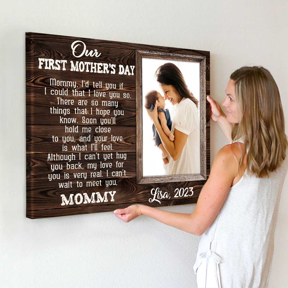 First Mothers Day Baby Sonogram Canvas, Mom to Be Custom Ultrasound Photo Gift, 1st Time Mothers Day Gifts, New Expecting Mom Gifts