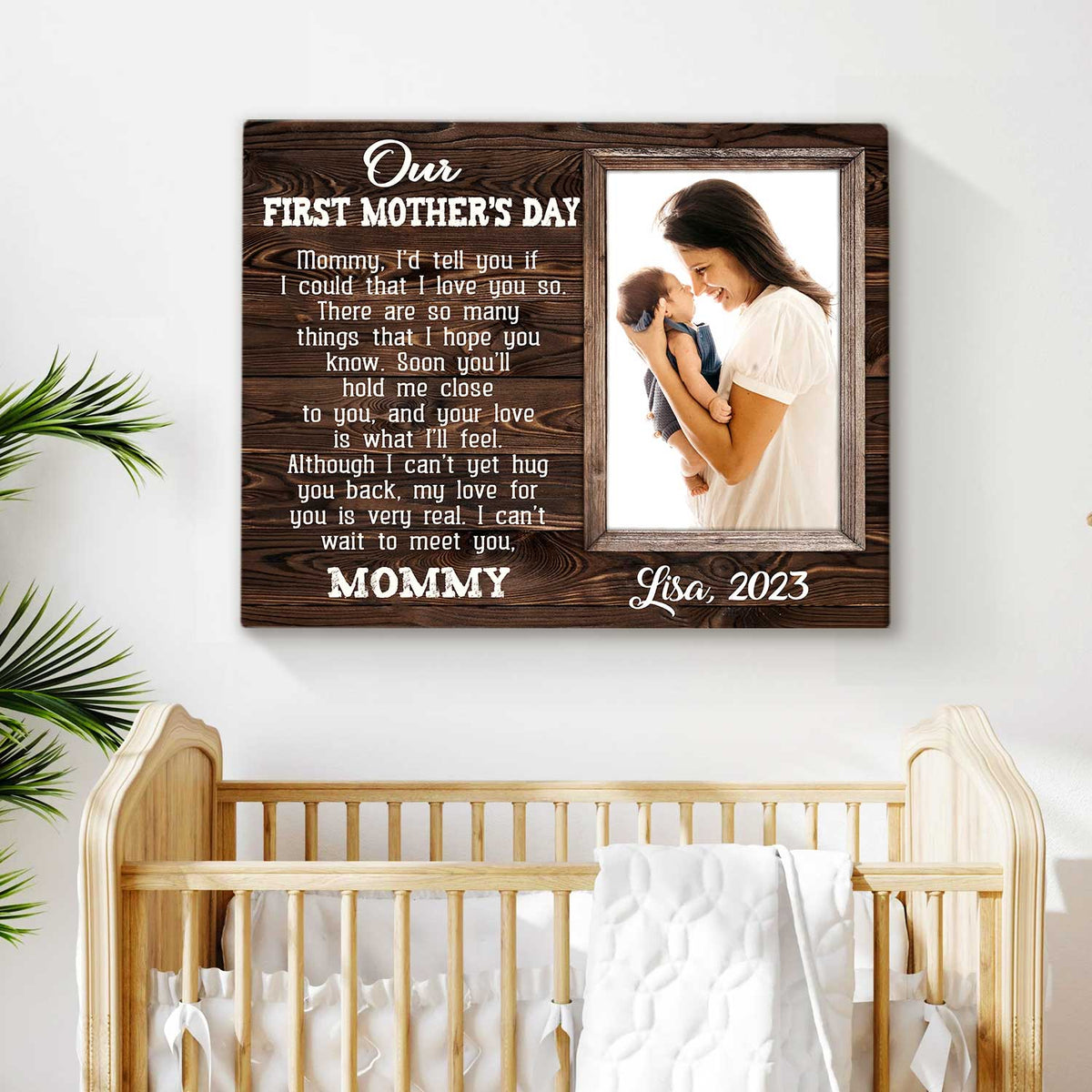 First Mothers Day Baby Sonogram Canvas, Mom to Be Custom Ultrasound Photo Gift, 1st Time Mothers Day Gifts, New Expecting Mom Gifts