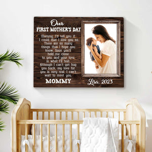 First Mothers Day Baby Sonogram Canvas, Mom to Be Custom Ultrasound Photo Gift, 1st Time Mothers Day Gifts, New Expecting Mom Gifts