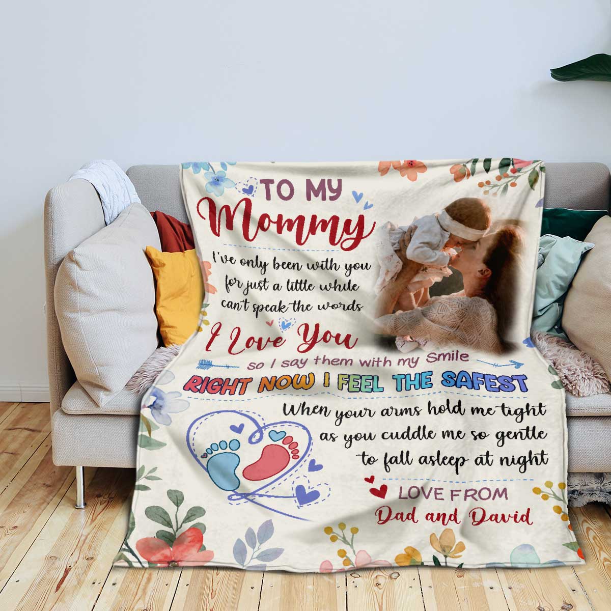 First Time Mother s Day Gift, Personalized Photo Blanket For New Mom, 1st Time Mom Gifts From Baby