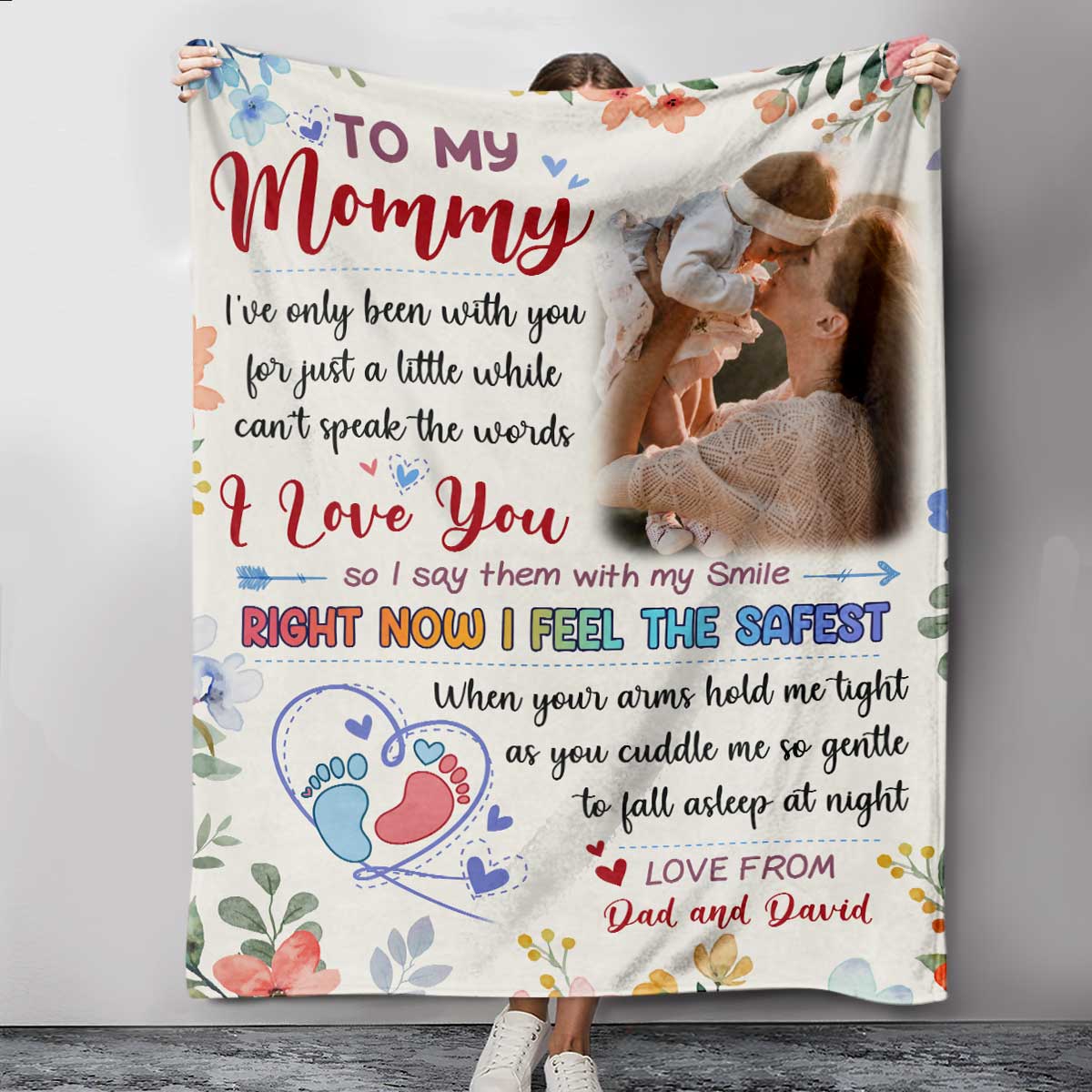 First Time Mother s Day Gift, Personalized Photo Blanket For New Mom, 1st Time Mom Gifts From Baby