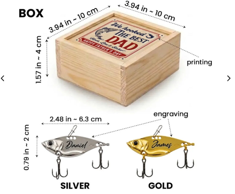 Personalized Engraved Fishing Lure, Custom Stainless Steel Lure with Gift Box, Fisherman Gift for Dad Husband Grandpa, Father's Day Gift