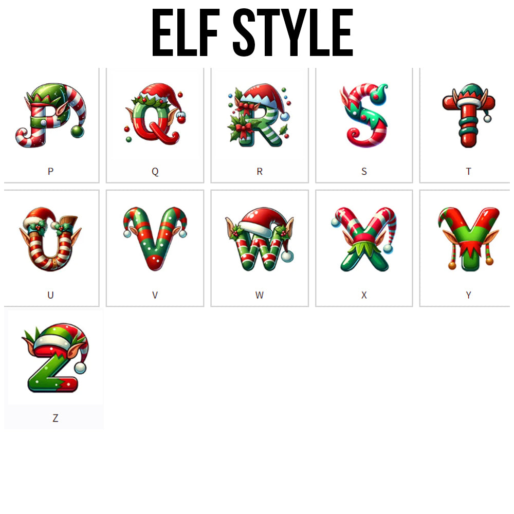 Personalised Christmas Tree Snowman Elf Igloo Drawstring Canvas Gift Bag with Name Initial Christmas Party Favors Gift for Kids Family