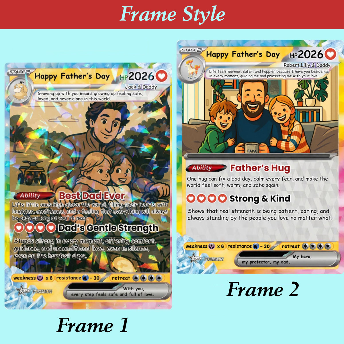 Personalized Poke Card From Photo to Holo Card, Father s Day Gift for Dad, Grandfather , Husband, Anniversary Gift