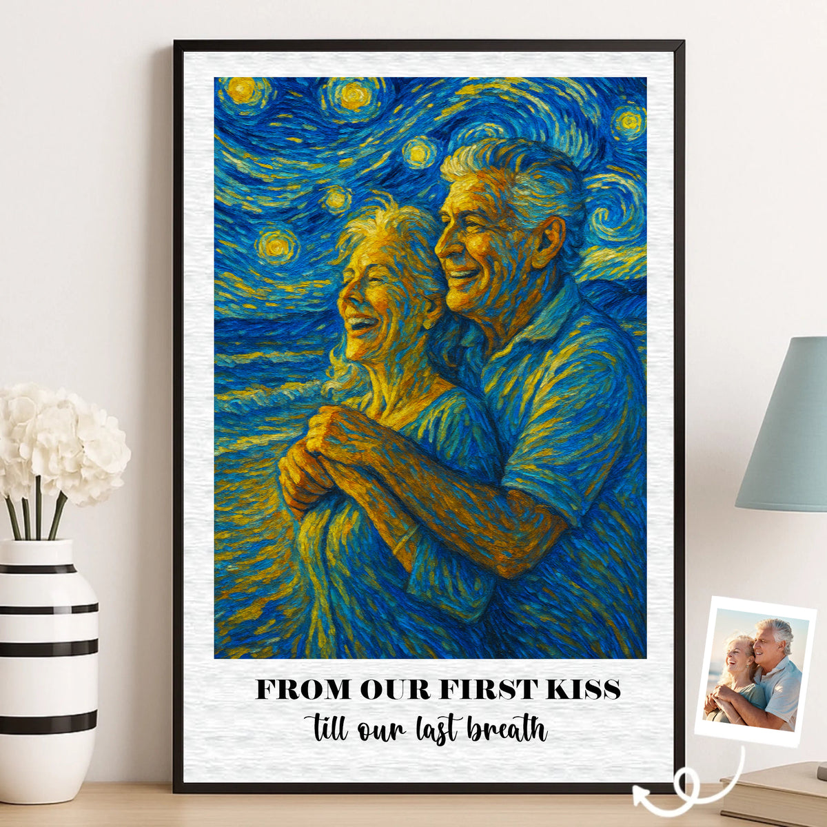 Custom Photo Vertical Poster - Personalized Anniversary Wedding Gifts For Husband And Wife, Him And Her - Vintage Love, Endless Joy