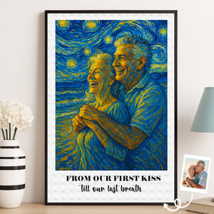 Custom Photo Vertical Poster - Personalized Anniversary Wedding Gifts For Husband And Wife, Him And Her - Vintage Love, Endless Joy