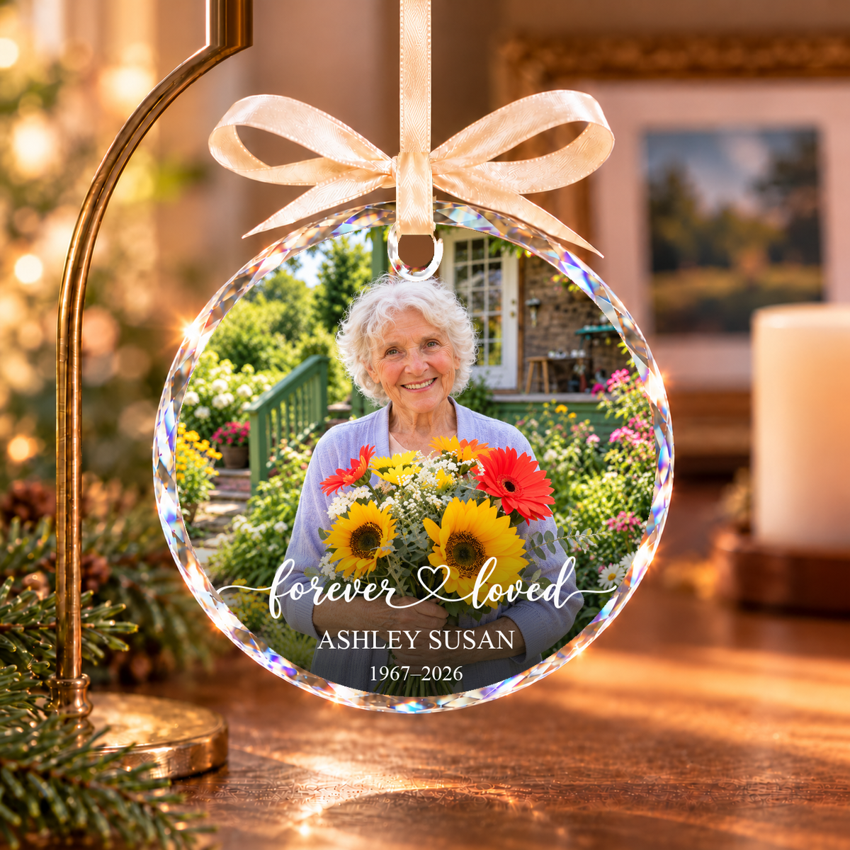 Custom Photo Memorial Glass Ornament, Personalized Memorial Picture Ornament, Loss Of Loved One Gifts, Remembrance Sympathy Keepsake