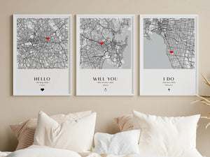 Engagement Gift for Couple • Where We Got Engaged Map • Personalized Proposal Print • Future Mrs Gift