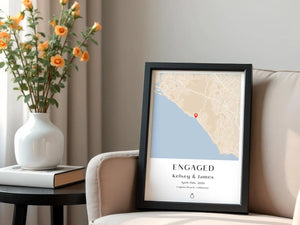 Engagement Gift for Couple • Where We Got Engaged Map • Personalized Proposal Print • Future Mrs Gift