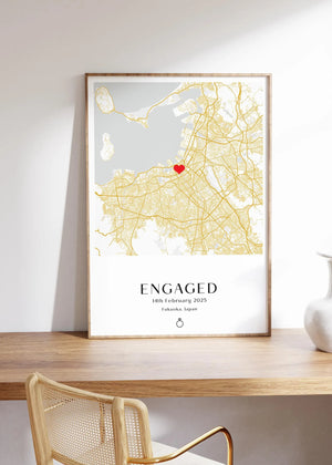 Engagement Gift for Couple • Where We Got Engaged Map • Personalized Proposal Print • Future Mrs Gift