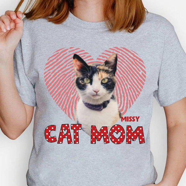 Cat Mom Dog Mom Personalized Custom Photo Cat Dog Shirt