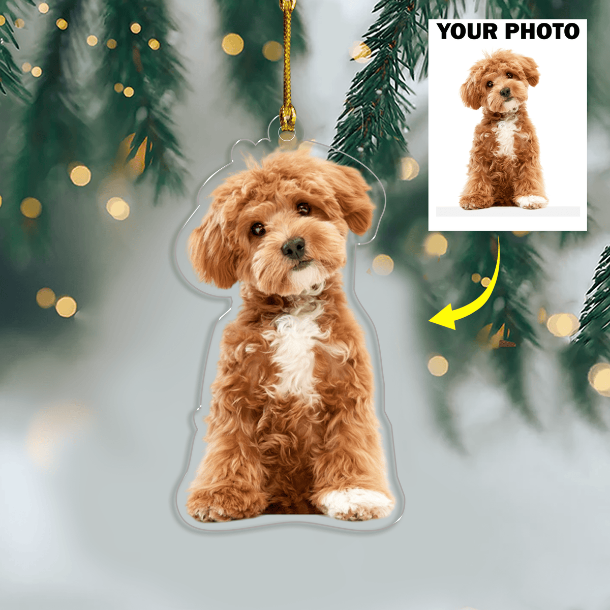 Custom Dog Photo Acrylic Ornament Christmas Gift For Dog Lovers Birthday Gift Christmas Gift For Dog Mom Dog Dad