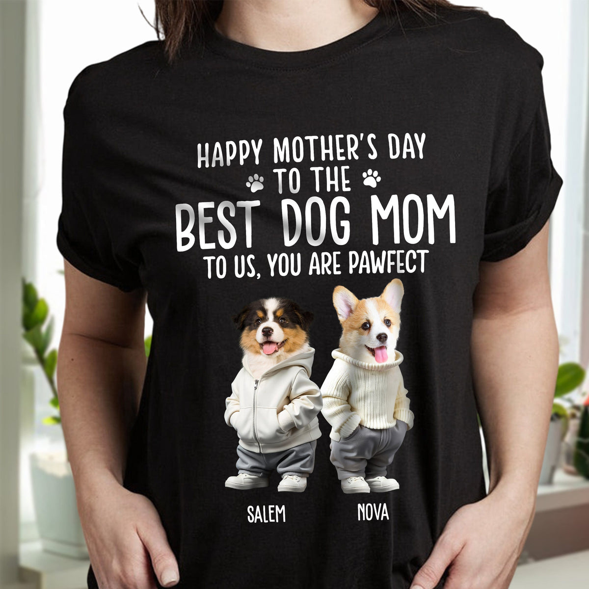 Custom Face Photo Best Dog Dad Dog Mom Dark Sweatshirt For Dog Cat Lovers