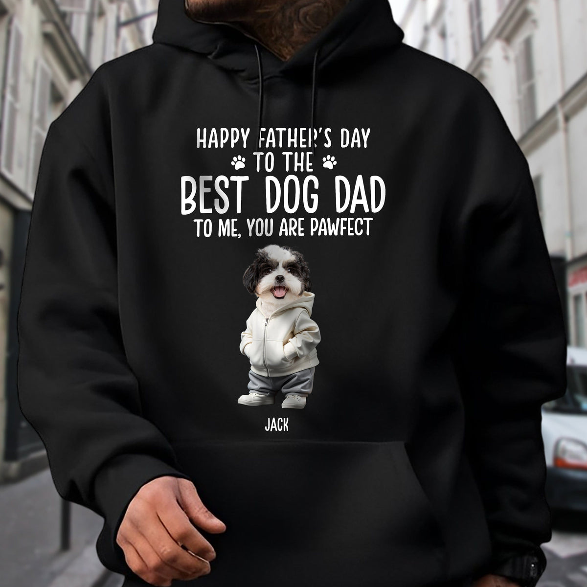 Custom Face Photo Best Dog Dad Dog Mom Dark Sweatshirt For Dog Cat Lovers