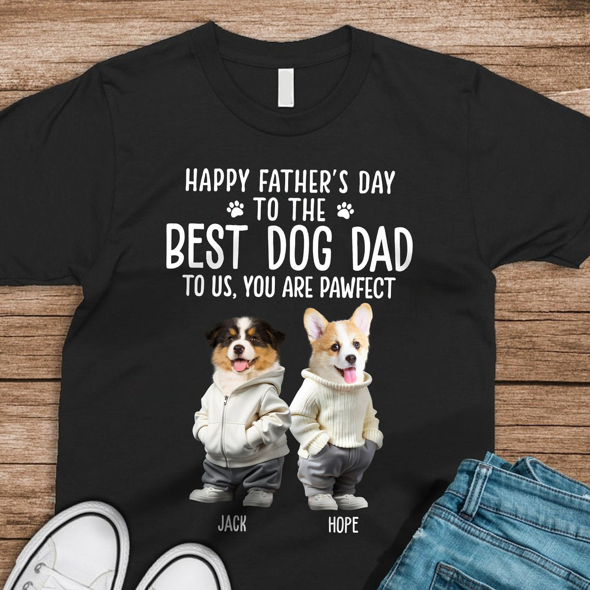 Custom Face Photo Best Dog Dad Dog Mom Dark Sweatshirt For Dog Cat Lovers