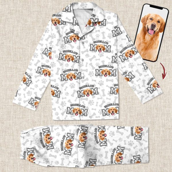 Custom Photo Dog Cat Mom And Dad Pajamas, Personalized Dog Pajamas, Matching Pet Owner Set