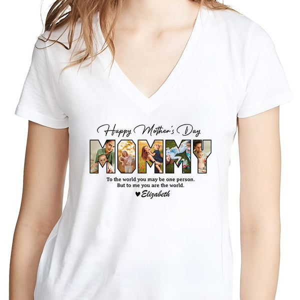 Custom Photo Happy Mother's Day To My World Bright Shirt