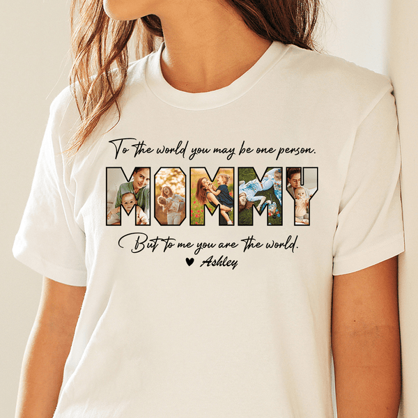 Custom Photo Happy Mother's Day To My World Bright Shirt