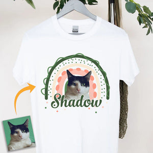Custom Dog Cat Rainbow, Personalized Pet Photo Shirt