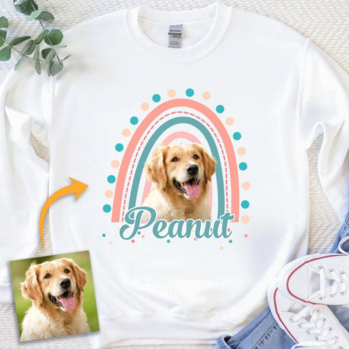 Custom Dog Cat Rainbow, Personalized Pet Photo Shirt