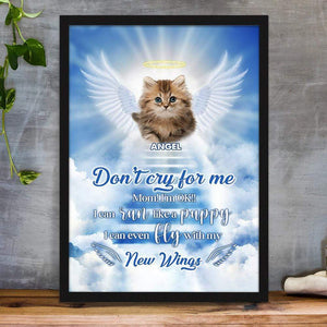 Don't Cry For Me Dad/Mom I'm Ok Dog, Personalized Photo Canvas, Loss Dog Gift