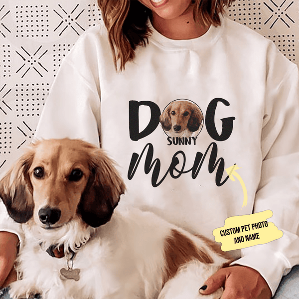Custom Pet Face Dog Mom Sweatshirt