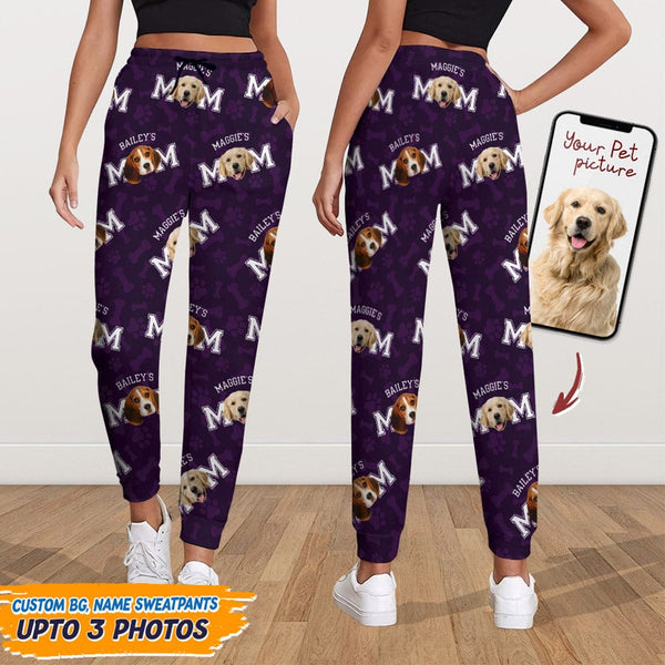 Sweatpants Custom Photo Cat Dog Mom, Print Sweatpants for Women Men
