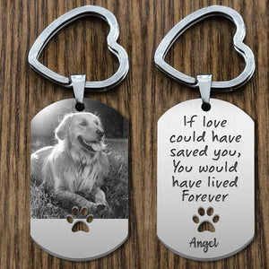Sympathy Quotes Pet Metal Keychain, Pet Photo Engraved Keychain