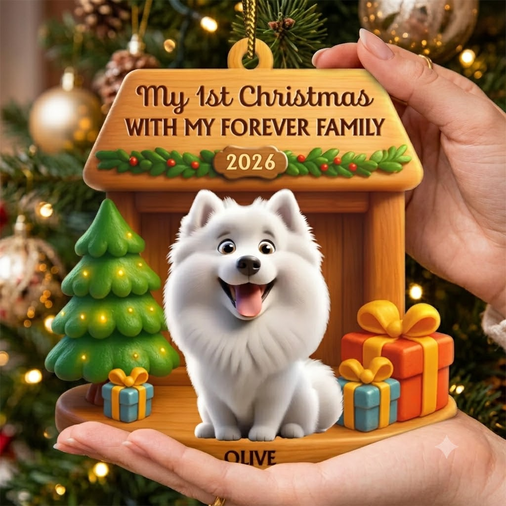 My First Christmas With My Forever Family - Personalized Custom Shaped Acrylic Ornament