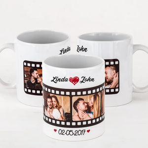 Gift for Significant Other Photo and Date Printed Mug, Valentine's Day Gift