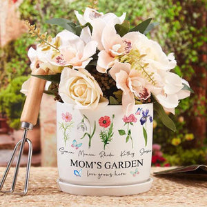 Personalized Flower Pot For Grandmas Garden Gift for Grandma, Birth Flower Mom Gifts from Daughter, Personalized Gifts for Mothers Day Gifts