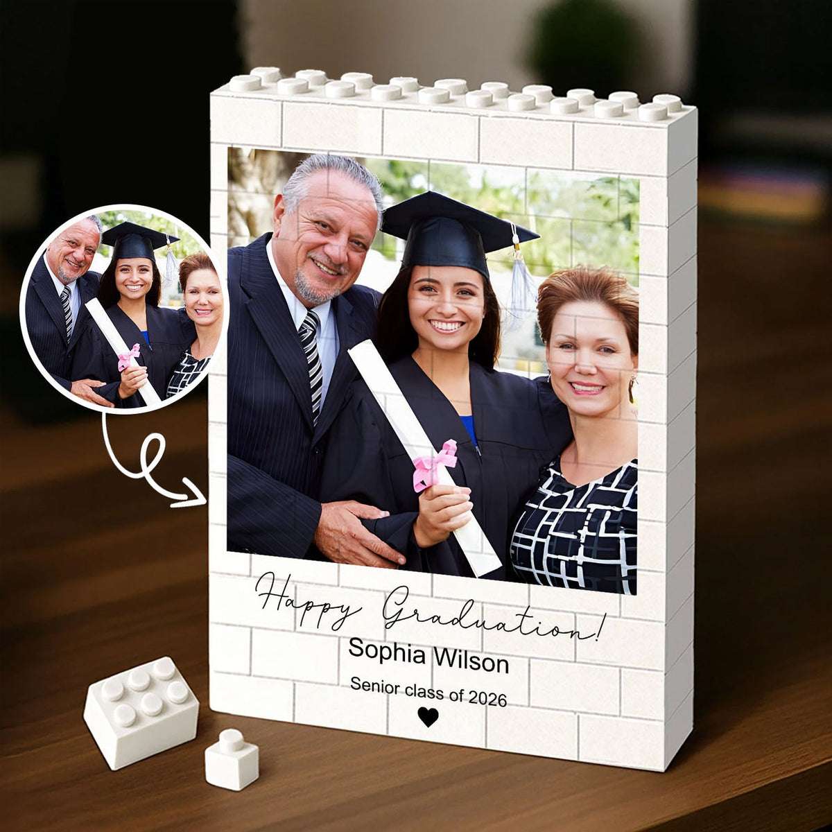 Custom Photo Building Brick Blocks | Personalized Graduation Gift | Grad Gifts for New Graduates