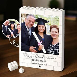 Custom Photo Building Brick Blocks | Personalized Graduation Gift | Grad Gifts for New Graduates