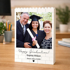 Custom Photo Building Brick Blocks | Personalized Graduation Gift | Grad Gifts for New Graduates