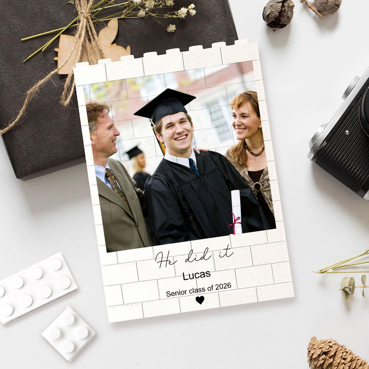 Custom Photo Building Brick Blocks | Personalized Graduation Gift | Grad Gifts for New Graduates