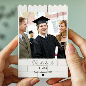 Custom Photo Building Brick Blocks | Personalized Graduation Gift | Grad Gifts for New Graduates