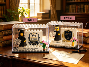 Personalized Class of 2026 Keepsake Custom Graduation Mini Figure with Display Gift Custom School Logo Photo Name