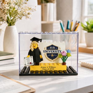 Personalized Minifigure Set with Custom Display Case, Custom Graduation Mini Figure, 2026 Graduation Gift, Funny Grad Gift for Him/Her