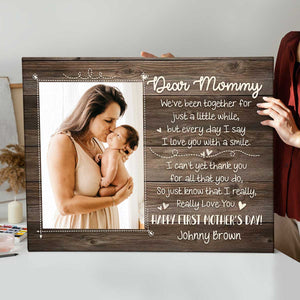 Happy First Mother’s Day Photo Canvas, Personalized 1st Mother’s Day Gift From Baby, Mother’s Day Gifts for New Mom