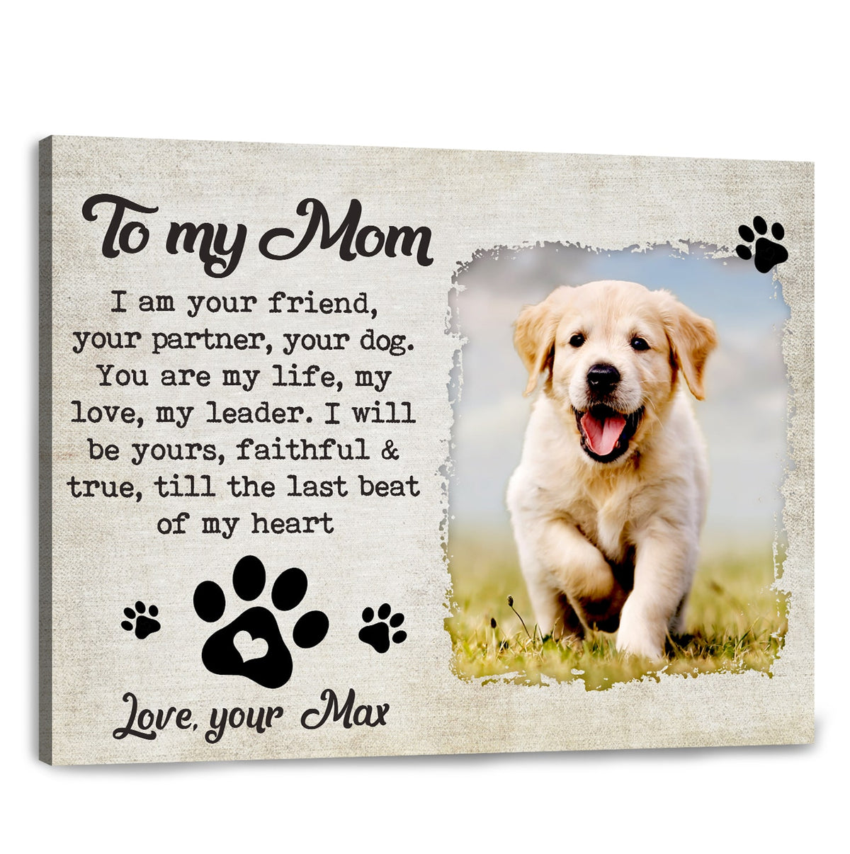Happy Mothers Day Dog Mom Personalized Gift For Dog Mom I Am Your Friend Your Partner
