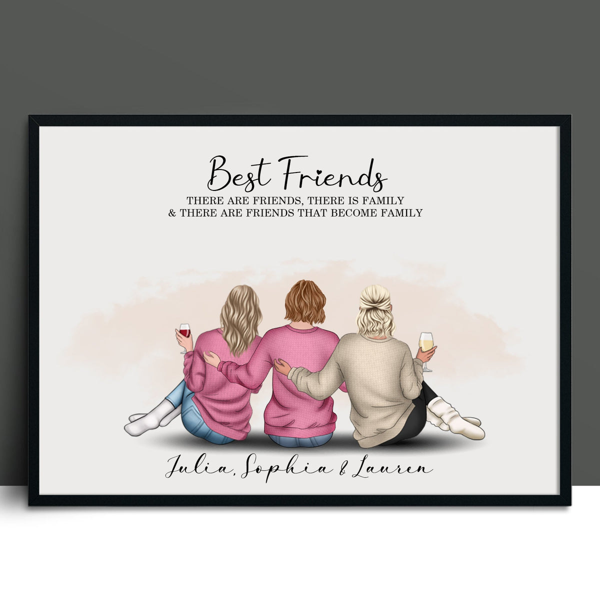 There are friends that become family Group Friendship Print Friends gift Best Friend Gift Best Friend Print Group of Friends Print Gift for Her, Gift for Friends