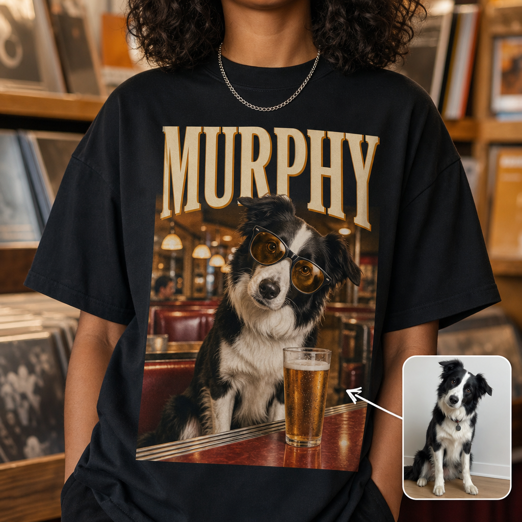Vintage Personalized Dog Photo Shirt – Custom Pet Portrait & Name T-Shirt hero-6a7ae2b921ce1ce172d86de2.png