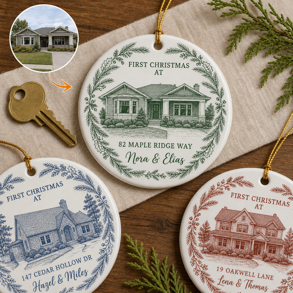 First Christmas at Our Home – Personalized Photo Ornament – Christmas Gift hero-6a7af0307510e072a1380db9.png