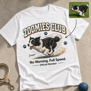 Zoomies Club – Personalized Photo T-shirt – Pet Lover Gift hero-6a7bf1e3918b557e66f3cb77.png